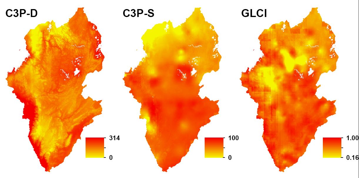 Comparison of spatial patterns of Cassava Mosaic Disease intensity recorded by three independent surveys in Burundi and Rwanda